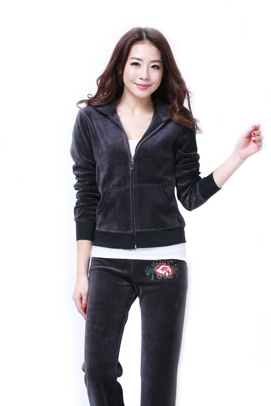 Juicy Couture Pearl Velour Tracksuits Carbon Q33a238